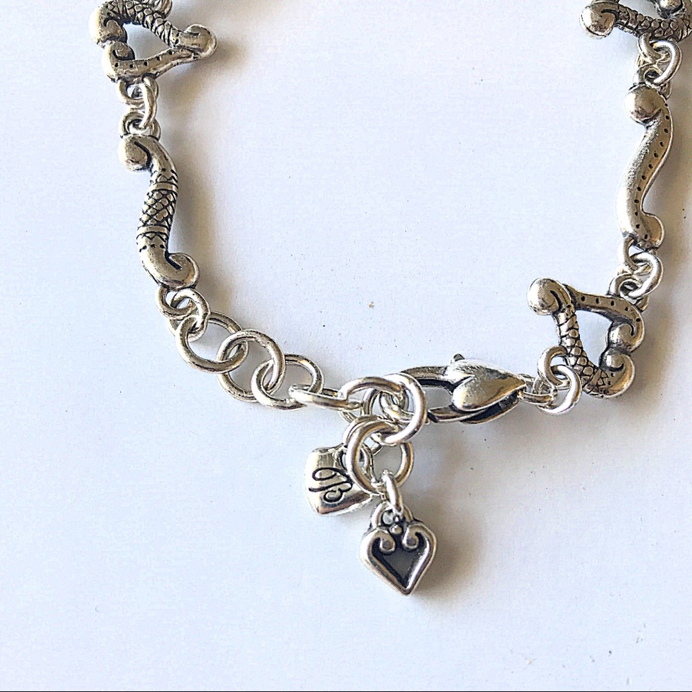Brighton Tuscan Etched Heart Bracelet Silver